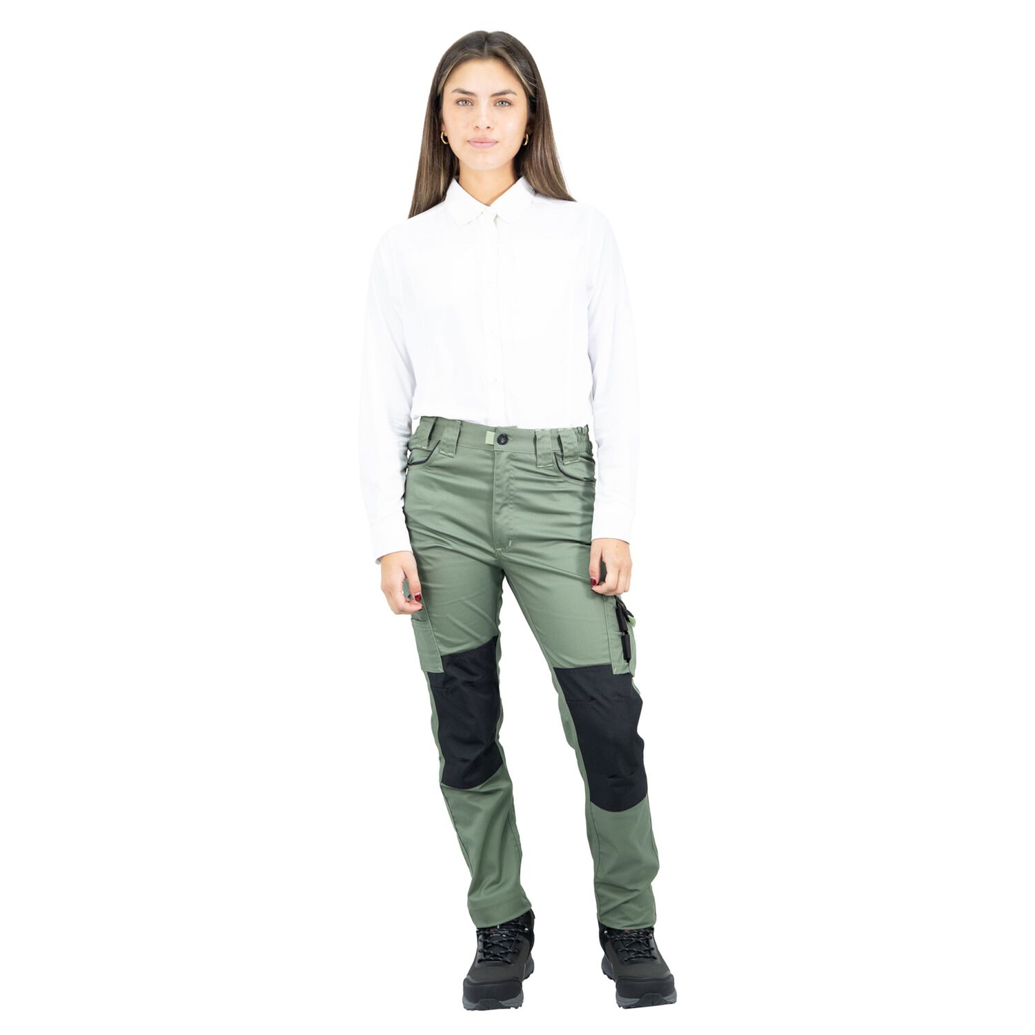 Pantal&oacute;n Cargo Hw Dakota Spandex Mujer Verde Oliva image number 4.0